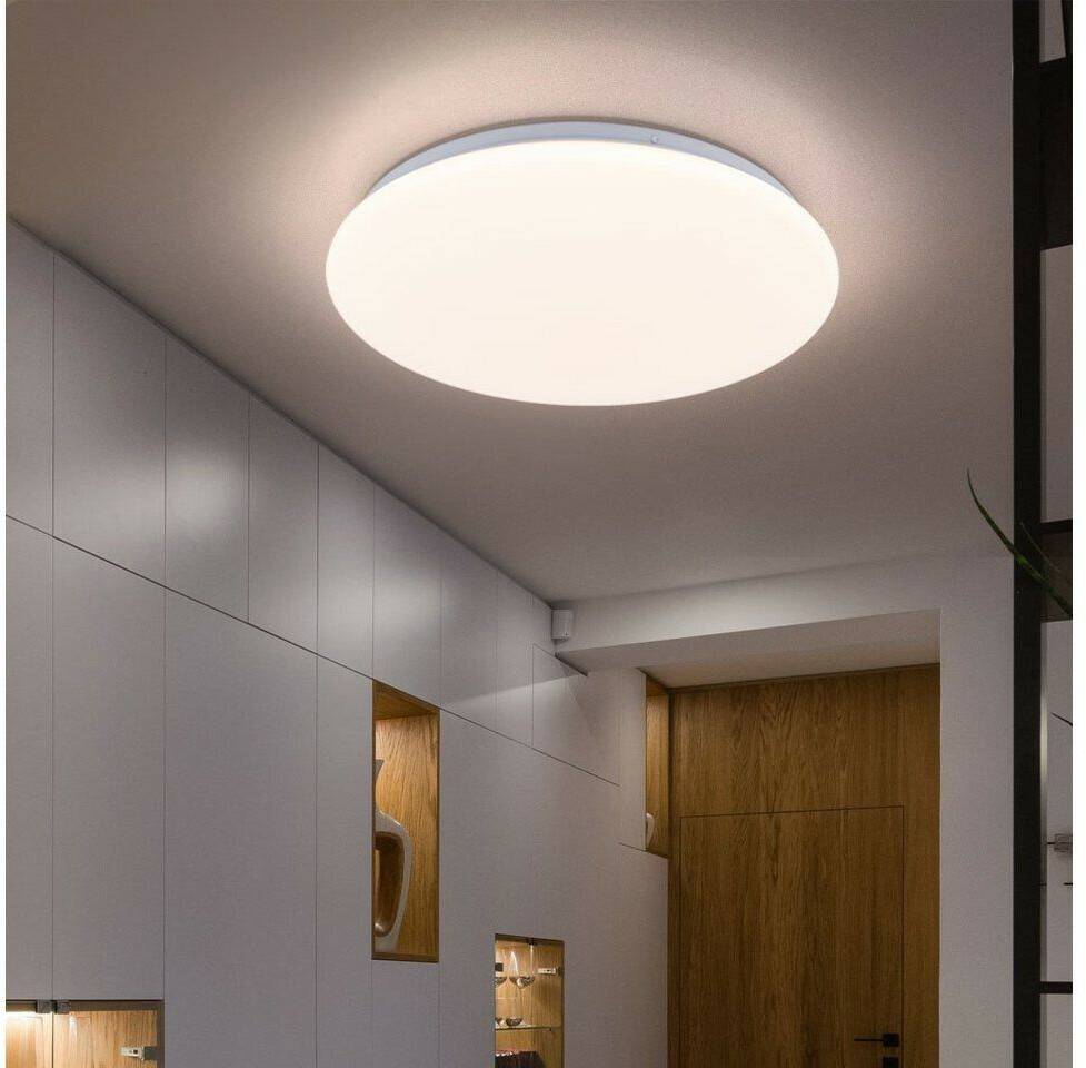 AEG Ceiling light dimmable white round, metal, LED 17W 2220Lm warm white, DxH 33.5x6.5 cm