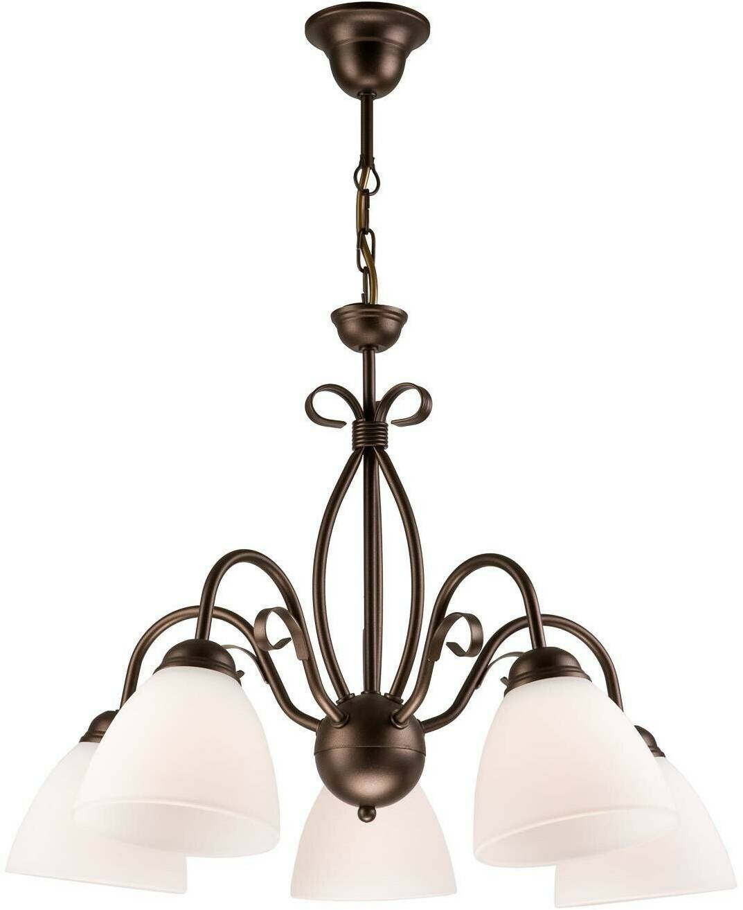 Adoro hanging light with five bulbs, brown