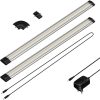 ledscom.de LED under-cabinet light SIRIS, flat, 50cm each, 100cm cable, 655lm each, white, set of 2