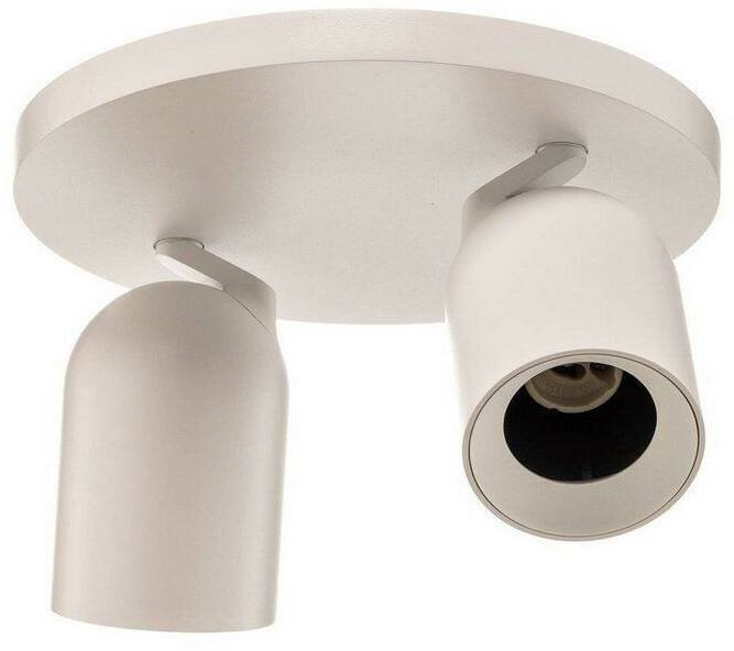 Arcchio Brinja spotlight, round, white, 2-bulb, aluminum, GU10