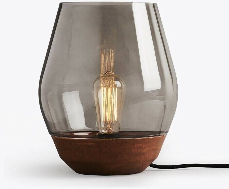 New Works Bowl table lamp bronze, bell -shaped, 60 watts 25x30x25 cm smoking copper / glass smoking (702)