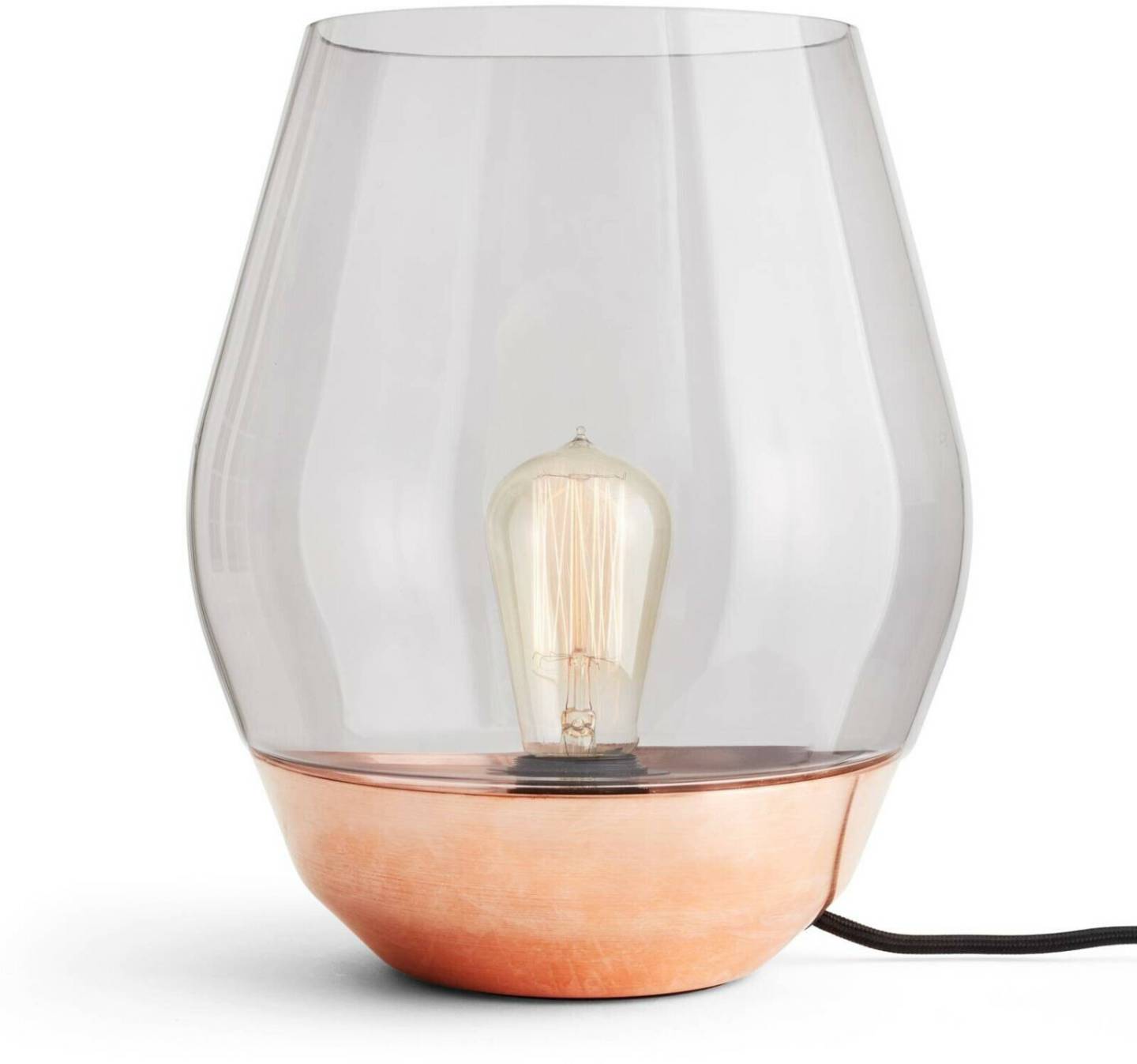 New Works Bowl table lamp bronze, bell -shaped, 60 watts 25x30x25 cm smoking copper / glass smoking (702)